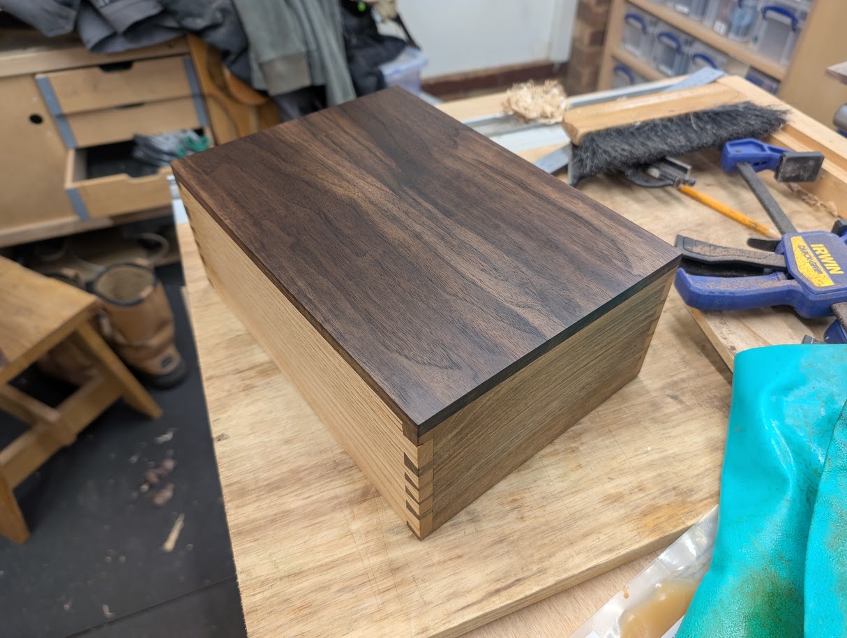 Black walnut and chestnut keepsakes box